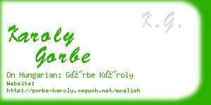 karoly gorbe business card